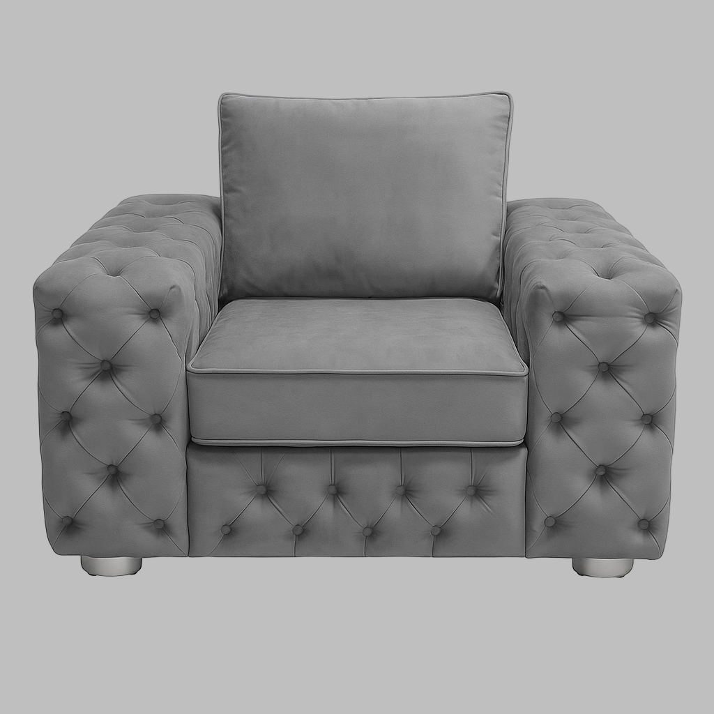 Ashton Chesterfield Scatter Back/High Back Sofa | Including Footstool