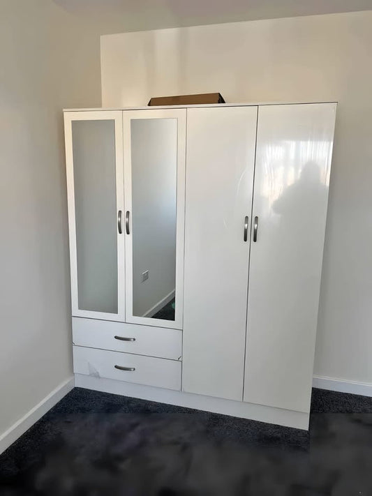 4 Door Wardrobe | Including Drawers & Mirrors