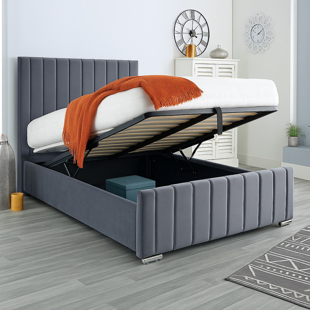Panel Line Ottoman Bed | Including Mattress