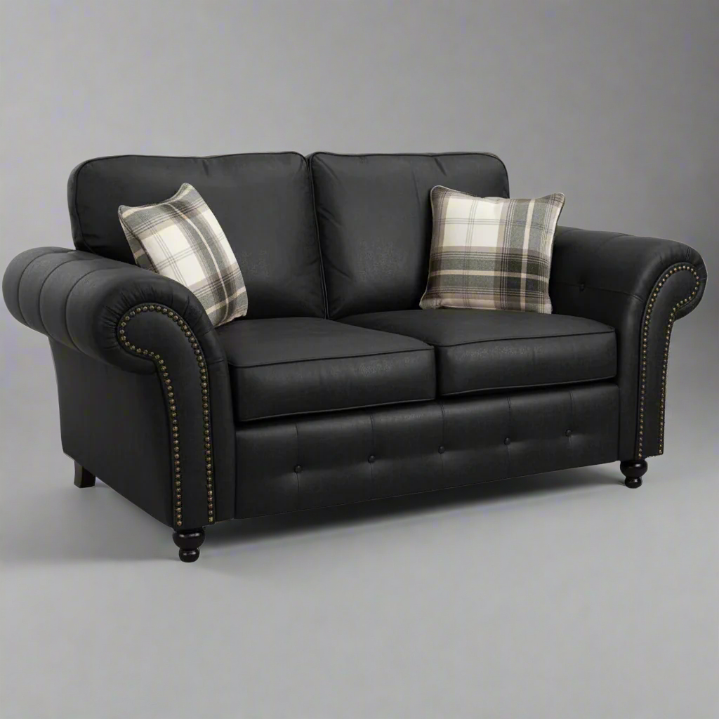 Oakland Leather Sofa | With Footstool