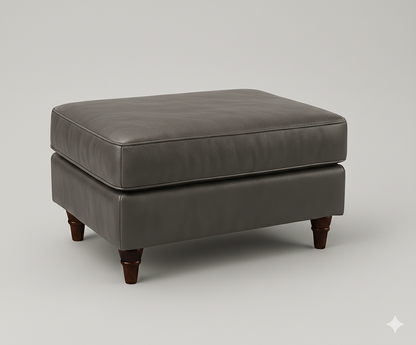 Oakland Leather Sofa | With Footstool