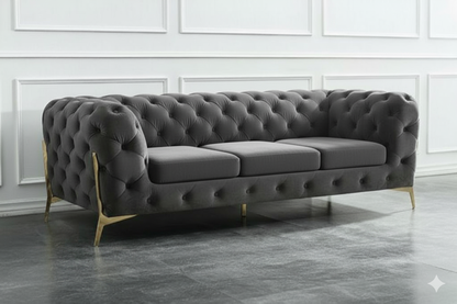 Italian Chesterfield Sofa | Including Footstool