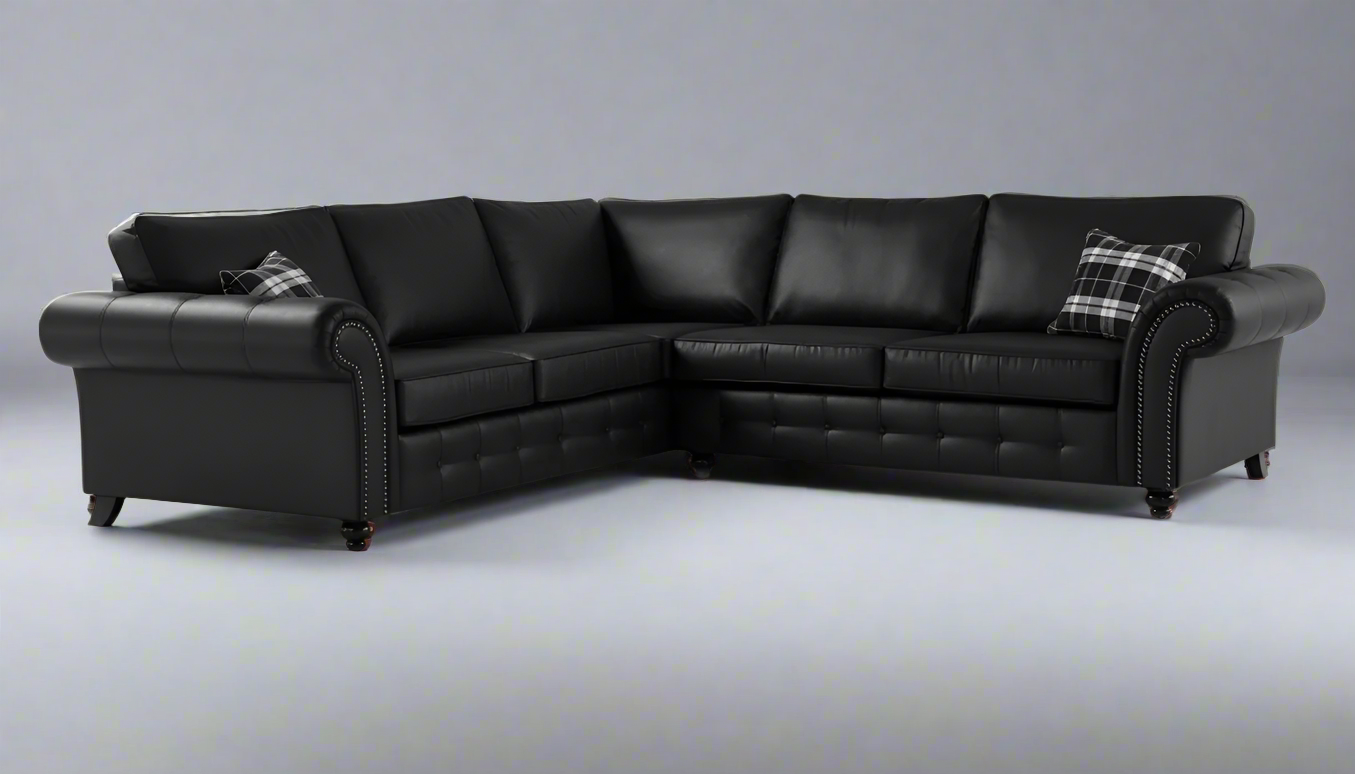 Oakland Leather Sofa | With Footstool