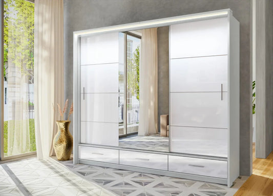 High Gloss Sliding Door Wardrobe | Including Mirrors