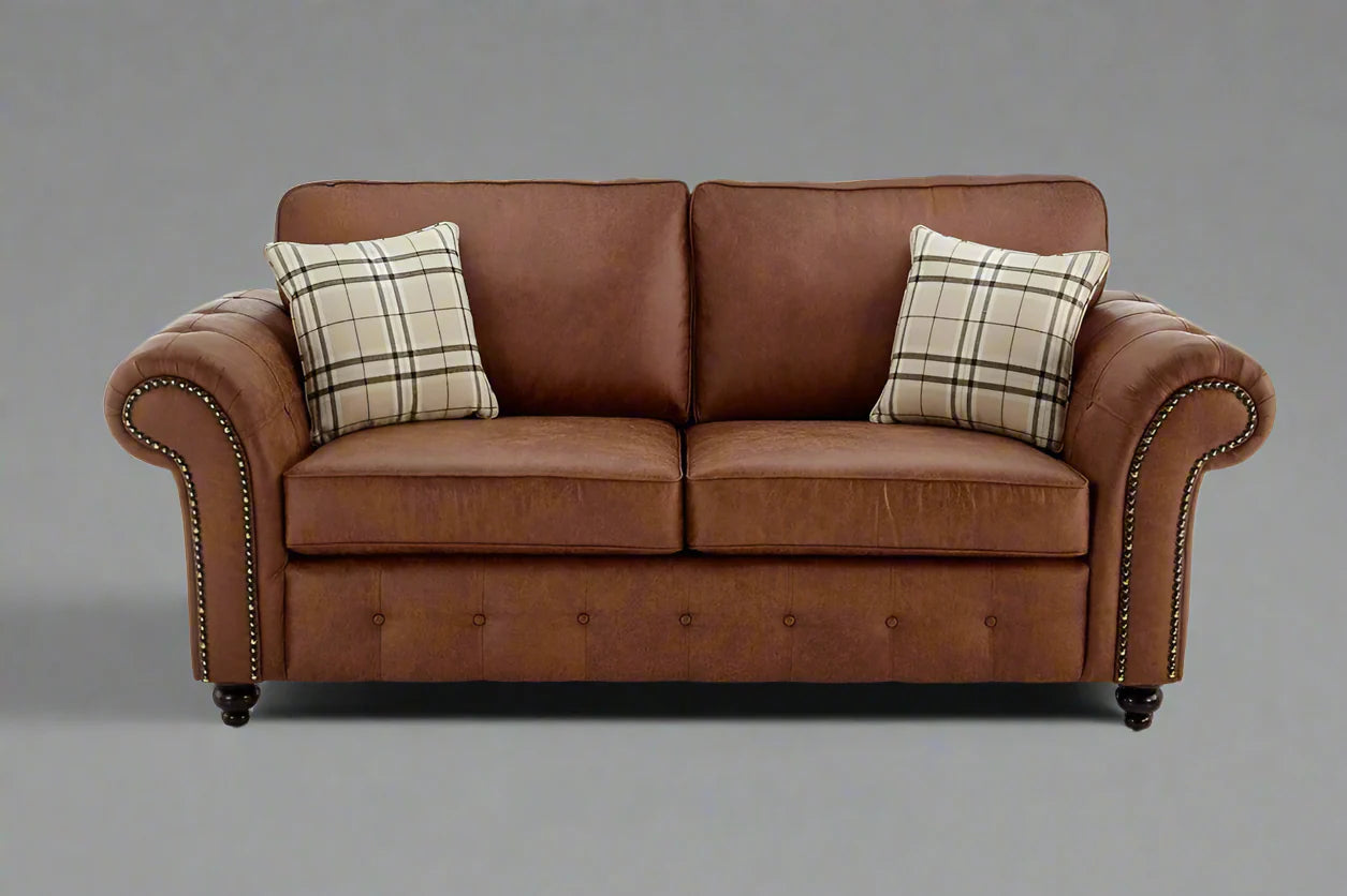 Oakland Leather Sofa | With Footstool