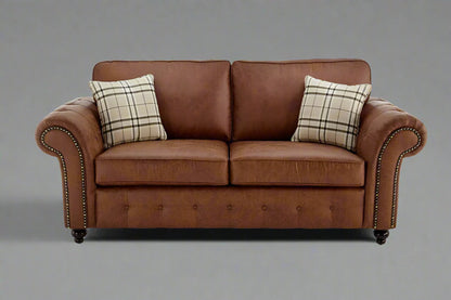 Oakland Leather Sofa | With Footstool