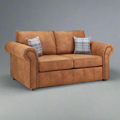 Oakland Leather Sofa | With Footstool