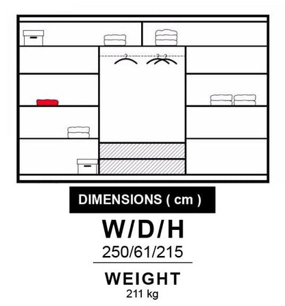 Lyon Sliding Door Wardrobe | Including Mirrors