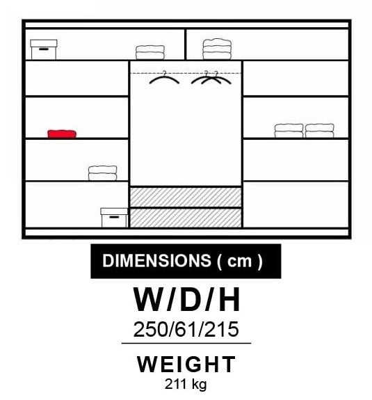 Berlin Sliding Door Wardrobe | Including Mirrors