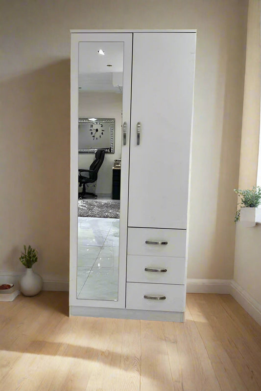 2 Door Wardrobe | Including 3 Drawers & Mirrors