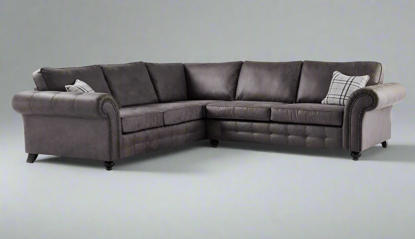 Oakland Leather Sofa | With Footstool