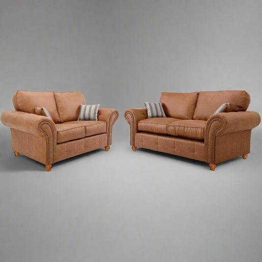 Oakland Leather Sofa | With Footstool